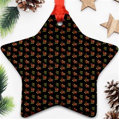 Cute Deer Pattern Black Ornament (star)