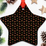 Cute Deer Pattern Black Ornament (Star) Front