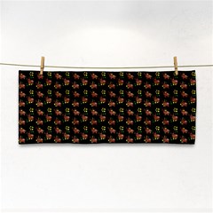 Cute Deer Pattern Black Hand Towel by snowwhitegirl