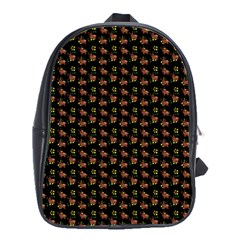 Cute Deer Pattern Black School Bag (large) by snowwhitegirl