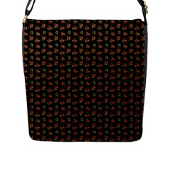 Cute Deer Pattern Black Flap Closure Messenger Bag (l) by snowwhitegirl