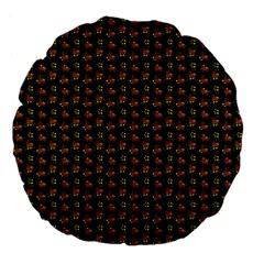 Cute Deer Pattern Black Large 18  Premium Flano Round Cushions by snowwhitegirl