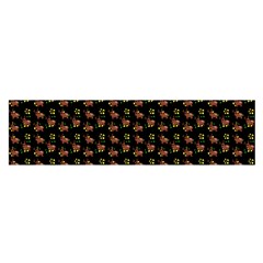 Cute Deer Pattern Black Satin Scarf (oblong) by snowwhitegirl