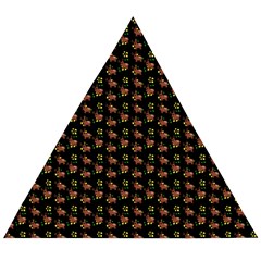 Cute Deer Pattern Black Wooden Puzzle Triangle by snowwhitegirl