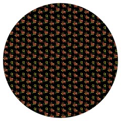 Cute Deer Pattern Black Round Trivet