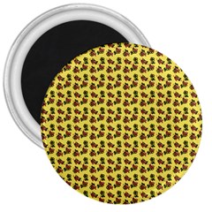 Cute Deer Pattern Yellow 3  Magnets by snowwhitegirl