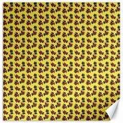 Cute Deer Pattern Yellow Canvas 16  X 16  by snowwhitegirl