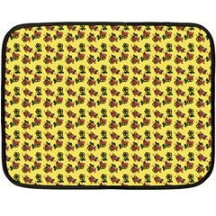 Cute Deer Pattern Yellow Double Sided Fleece Blanket (mini)  by snowwhitegirl