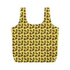 Cute Deer Pattern Yellow Full Print Recycle Bag (m) by snowwhitegirl