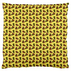 Cute Deer Pattern Yellow Large Flano Cushion Case (one Side) by snowwhitegirl