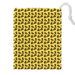 Cute Deer Pattern Yellow Drawstring Pouch (4XL) Front