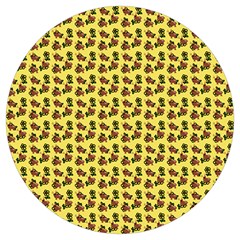 Cute Deer Pattern Yellow Round Trivet by snowwhitegirl