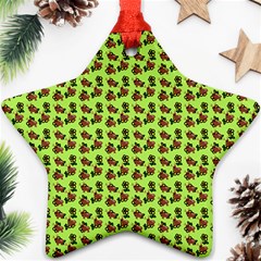 Cute Deer Pattern Green Ornament (star)