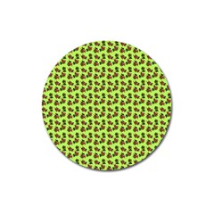 Cute Deer Pattern Green Magnet 3  (round) by snowwhitegirl