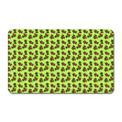 Cute Deer Pattern Green Magnet (rectangular) by snowwhitegirl