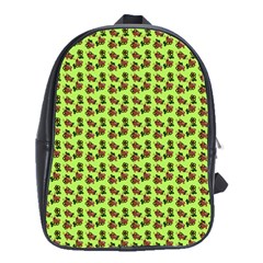 Cute Deer Pattern Green School Bag (large) by snowwhitegirl