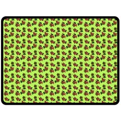 Cute Deer Pattern Green Double Sided Fleece Blanket (large) 