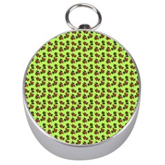 Cute Deer Pattern Green Silver Compasses by snowwhitegirl