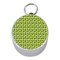 Cute Deer Pattern Green Mini Silver Compasses by snowwhitegirl