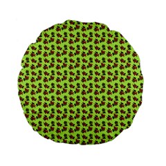 Cute Deer Pattern Green Standard 15  Premium Flano Round Cushions by snowwhitegirl