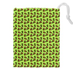 Cute Deer Pattern Green Drawstring Pouch (4xl) by snowwhitegirl