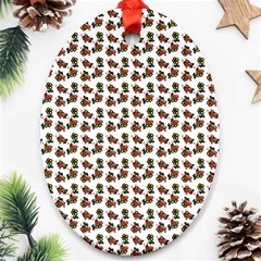 Cute Deer Pattern White Ornament (oval)