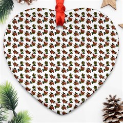 Cute Deer Pattern White Ornament (heart)