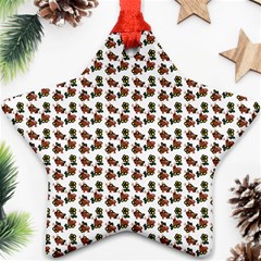 Cute Deer Pattern White Ornament (star)