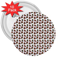 Cute Deer Pattern White 3  Buttons (10 Pack)  by snowwhitegirl