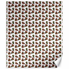 Cute Deer Pattern White Canvas 8  X 10  by snowwhitegirl