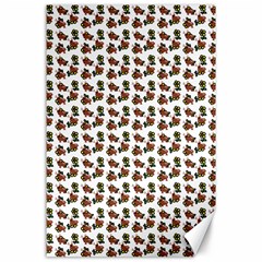 Cute Deer Pattern White Canvas 24  X 36  by snowwhitegirl