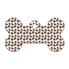 Cute Deer Pattern White Dog Tag Bone (one Side) by snowwhitegirl