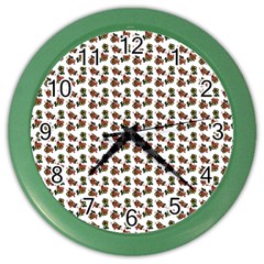 Cute Deer Pattern White Color Wall Clock by snowwhitegirl