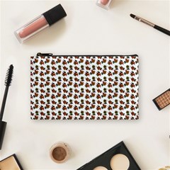 Cute Deer Pattern White Cosmetic Bag (small) by snowwhitegirl