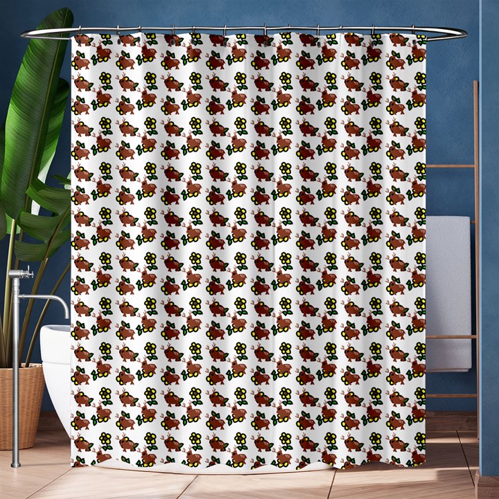 Cute Deer Pattern White Shower Curtain 60  x 72  (Medium) 