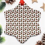 Cute Deer Pattern White Snowflake Ornament (Two Sides) Front