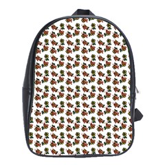 Cute Deer Pattern White School Bag (xl)