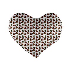 Cute Deer Pattern White Standard 16  Premium Heart Shape Cushions by snowwhitegirl