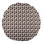 Cute Deer Pattern White Large 18  Premium Flano Round Cushions Front