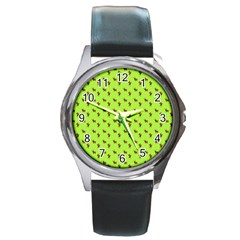 Kawaii Cute Deer Green Round Metal Watch by snowwhitegirl