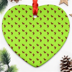 Kawaii Cute Deer Green Ornament (heart)