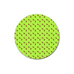 Kawaii Cute Deer Green Magnet 3  (round) by snowwhitegirl