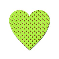 Kawaii Cute Deer Green Heart Magnet by snowwhitegirl