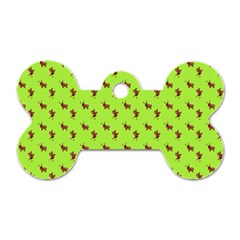 Kawaii Cute Deer Green Dog Tag Bone (two Sides) by snowwhitegirl