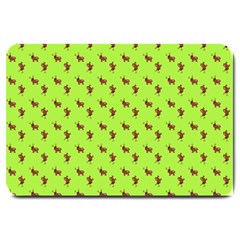 Kawaii Cute Deer Green Large Doormat  by snowwhitegirl