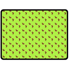 Kawaii Cute Deer Green Fleece Blanket (large)  by snowwhitegirl