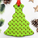 Kawaii Cute Deer Green Christmas Tree Ornament (Two Sides) Back