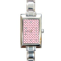 Kawaii Cute Deer Pink Rectangle Italian Charm Watch by snowwhitegirl