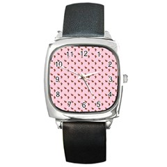 Kawaii Cute Deer Pink Square Metal Watch by snowwhitegirl