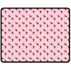 Kawaii Cute Deer Pink Double Sided Fleece Blanket (medium)  by snowwhitegirl